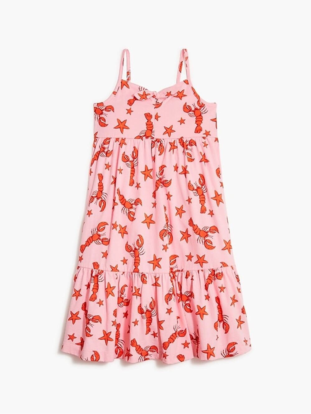 J.Crew Crewcuts Sz 14 Knit Midi Dress Lobster Novelty Print Pink Red